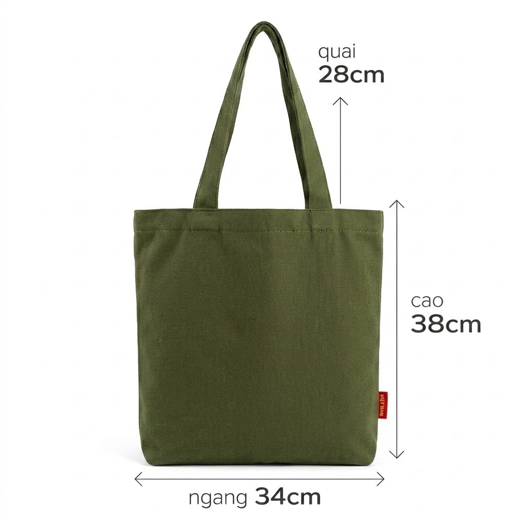 Túi Vải Canvas Trơn Giá Xưởng Đủ Size - Túi Tote Bố Mộc Đi Học Đi Làm Đi Chợ Bền Đẹp Tự In