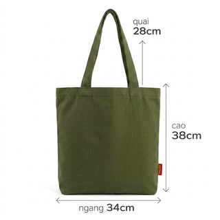 Túi Vải Canvas Trơn Đủ Loại Có Chú Thích Dễ Chọn - Túi Tote Bố Đay Mộc Đi Học Đi Làm Tự In Thêu