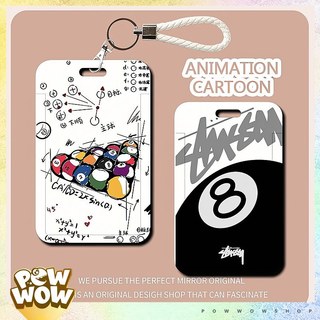 Bao Đựng Thẻ Nhân Viên Nhựa ABS Phong Cách Hoạ Tiết Game Bida Black White Trắng Đen Đơn Giản Tinh Tế