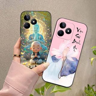Ốp lưng Realme C53 / C51 In hình thư pháp,tâm an, an nhiên,chú tiểu mềm bảo vệ camera