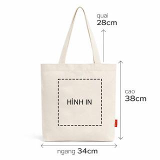 Túi tote canvas thư pháp chữ Tâm Tâm bất biến giữa dòng đời vạn biến quà tặng ý nghĩa a-tota0226