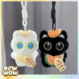 Móc Khoá Vải Bông Phong Cách Nhân Vật Hoạt Hình Black White Cat Fish Mèo Cá Đen Trắng Đáng Yêu Cute