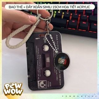 Bao Đựng Thẻ Nhân Viên Nhựa ABS Dạng Trượt Hoạ Tiết Băng Cassette Retro Đen Tím Sundown Theo Phân Loại