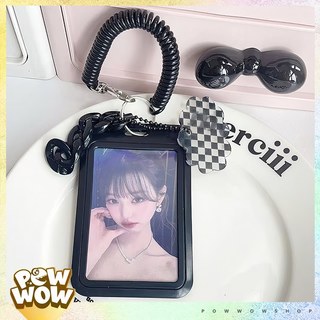 Bao Đựng Thẻ Nhân Viên Nhựa ABS Dọc / Ngang Màu Đen Trơn Black Đơn Giản Tinh Tế Chuông Bell Mây Cloud