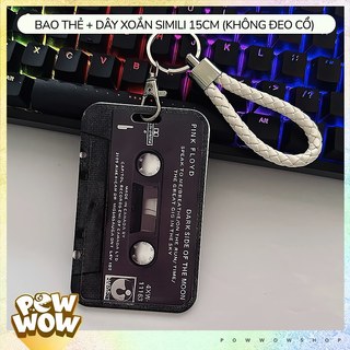 Bao Đựng Thẻ Nhân Viên Nhựa ABS Dạng Trượt Hoạ Tiết Băng Cassette Retro Đen Tím Sundown Theo Phân Loại
