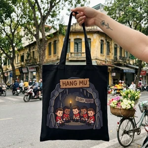 Tote canvas Đen ironic Hang MU — phụ kiện troll fan Manchester United Glory Glory dày dặn a-totb0007
