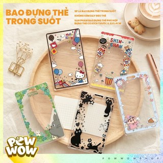 Bao Đựng Thẻ Nhân Viên Nhựa Mica Trong Suốt Dạng Trượt Phong Cách Nhân Vật Hoạt Hình Anime Manga Vui Nhộn Funny