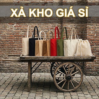 Xả Kho Túi Vải Canvas Tote Đay Balo Trơn Giá Sỉ - Đủ Màu Đủ Cỡ Hàng Sẵn Số Lượng Lớn Nhận In