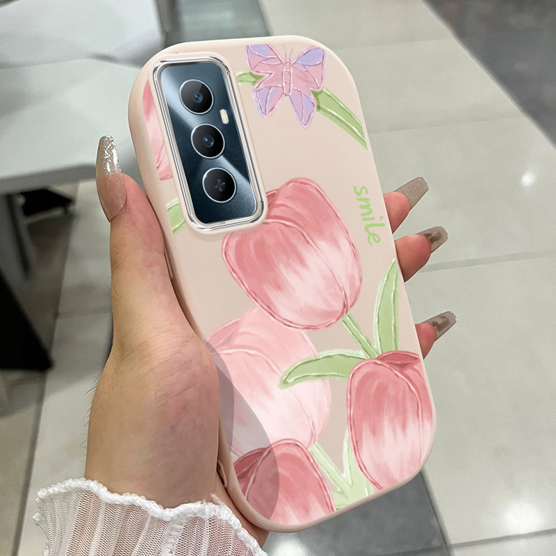 Ốp Lưng Áp dụng cho Realme C65 Case Hoa Tulip Dễ thương