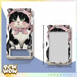 Bao Đựng Thẻ Nhân Viên Nhựa ABS Phong Cách Mèo Cat Painting Đáng Yêu Cute