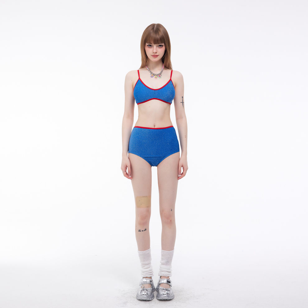 Mới Hot Girl Cao Cấp Retro Ngôi Sao Cùng Phong Cách Chu Yutong Bikini Chia Ba Mảnh Đồ Bơi Nữ-