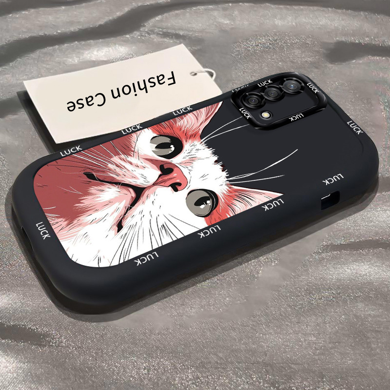 Ốp Lưng OPPO A74 A95 F19 F19s Reno 6 Lite Case Mèo Sáng tạo Dễ thương