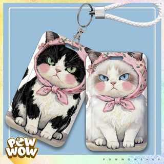Bao Đựng Thẻ Nhân Viên Nhựa ABS Phong Cách Mèo Cat Painting Đáng Yêu Cute