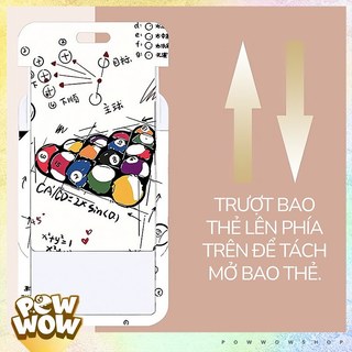 Bao Đựng Thẻ Nhân Viên Nhựa ABS Phong Cách Hoạ Tiết Game Bida Black White Trắng Đen Đơn Giản Tinh Tế