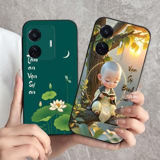 Ốp lưng Vivo T1 5G / T1 Pro / S15E In hình thư pháp,tâm an, an nhiên,chú tiểu mềm bảo vệ camera