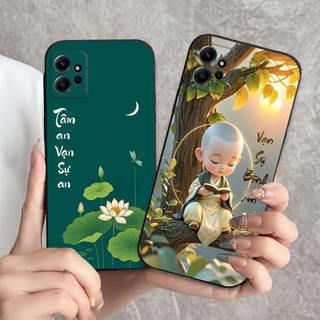Ốp lưng Xiaomi Redmi Note 12 / Note 12 Pro / Note 12 Turbo In hình thư pháp,tâm an, an nhiên,chú tiểu mềm bảo vệ camera