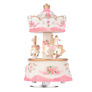 Hộp Nhạc Carousel Ngựa Kỳ Lân Đổi Màu Đèn LED Xoay Dạ Quang Món Quà Tốt Nhất Giai Điệu-Castle Trên Bầu Trời