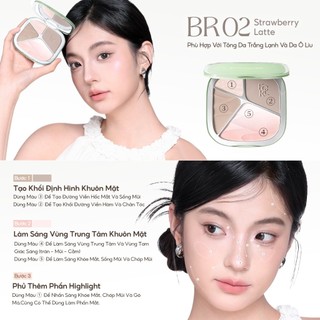 Bảng Tạo Khối Focallure Gradient Kèm Bắt Sáng 4 Ô Đa Năng Tiện Lợi 15.5g Nhập Khẩu Chính Hãng