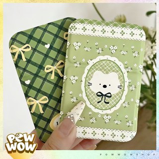 Kính Gương Mini Cầm Tay Nhỏ Gọn Phong Cách Hoạ Tiết Mèo Cat Nơ Ribbon Đáng Yêu Cute