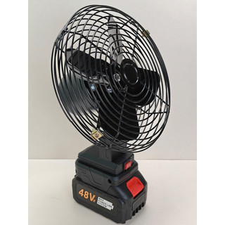 Quạt Tích Điện Để Bàn Lồng Sắt 4 Cánh 21Cm Pin 10 Cell 2 Chế Độ Gió Kèm Pin 48Vf