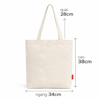 Túi Vải Canvas Trơn Đủ Loại Có Chú Thích Dễ Chọn - Túi Tote Bố Đay Mộc Đi Học Đi Làm Tự In Thêu
