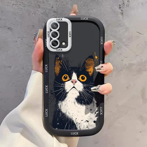 Ốp Lưng OPPO A74 A95 F19 F19s Reno 6 Lite Case Mèo Sáng tạo Dễ thương