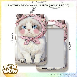 Bao Đựng Thẻ Nhân Viên Nhựa ABS Phong Cách Mèo Cat Painting Đáng Yêu Cute