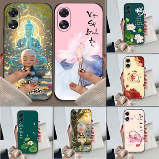 Ốp lưng Oppo A58 / A78 4G / A98 5G In hình thư pháp,tâm an, an nhiên,chú tiểu mềm bảo vệ camera