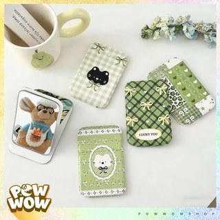 Kính Gương Mini Cầm Tay Nhỏ Gọn Phong Cách Hoạ Tiết Mèo Cat Nơ Ribbon Đáng Yêu Cute