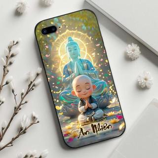 Ốp lưng iPhone 6 6s 7 7p 8 8p Plus In hình thư pháp,tâm an, an nhiên,chú tiểu mềm bảo vệ camera