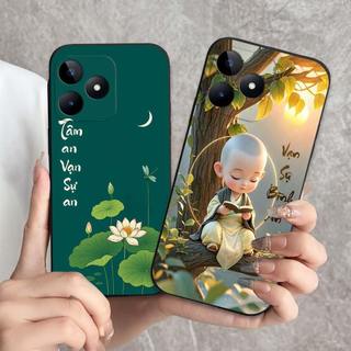 Ốp lưng Realme C53 / C51 In hình thư pháp,tâm an, an nhiên,chú tiểu mềm bảo vệ camera