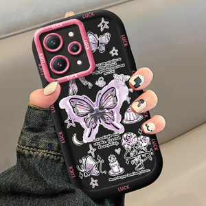 Ốp Lưng Xiaomi Redmi 12 12C 11A POCO C55 M6 Pro Case Silicon Vẽ Bướm Đáng yêu