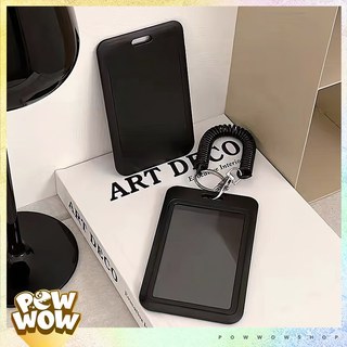 Bao Đựng Thẻ Nhân Viên Nhựa ABS Trắng Đen Lò Xo Trang Trí Phong Cách Tối Giản Black White