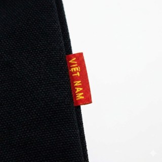 Túi tote vải canvas Đen in chữ mm typography Minimalist phong cách Ulzzang Hàn Quốc a-totb0003
