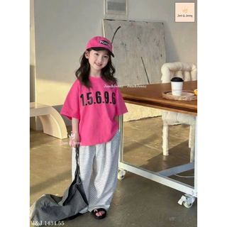 JJBCC.1434 - Bộ Jam & Jenny áo in số + quần kẻ dài size 6-12y
