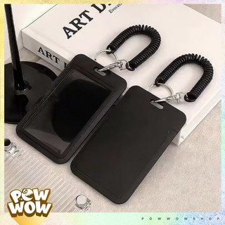 Bao Đựng Thẻ Nhân Viên Nhựa ABS Trắng Đen Lò Xo Trang Trí Phong Cách Tối Giản Black White