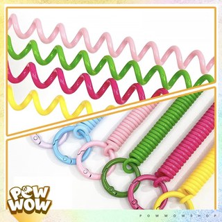 Dây Lò Xo Trang Trí Nhựa PVC Charm Hoa Pastel Dùng Gắn Bao Thẻ Móc Khoá Điện Thoại Không Đeo Cổ