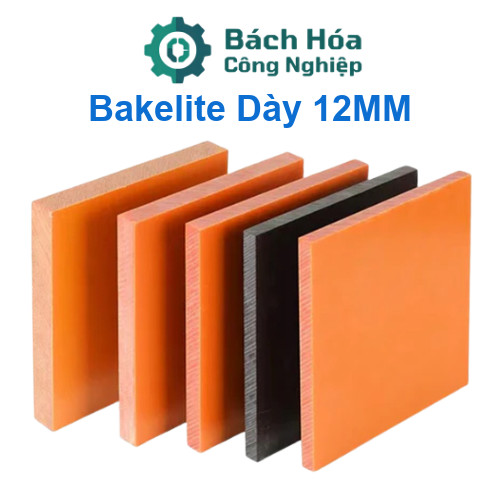 Tấm Nhựa Bakelite Cam Đen Dày 12mm Khổ Lẻ & Size Chuẩn Cắt Sẵn - Phenolic Tấm Cách Điện Nhiều Kích Thước