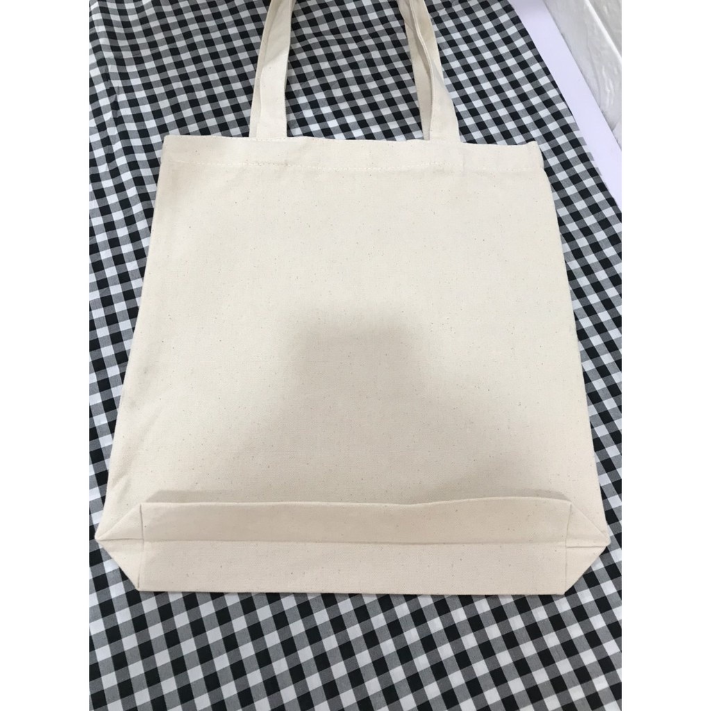 Túi vải tote nữ Canvas trơn Trắng KHÔNG khoá miệng SIZE 35x40 cm a-tota1960004
