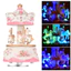 Hộp Nhạc Carousel Ngựa Kỳ Lân Đổi Màu Đèn LED Xoay Dạ Quang Món Quà Tốt Nhất Giai Điệu-Castle Trên Bầu Trời