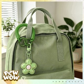 Dây Lò Xo Trang Trí Nhựa PVC Charm Hoa Pastel Dùng Gắn Bao Thẻ Móc Khoá Điện Thoại Không Đeo Cổ