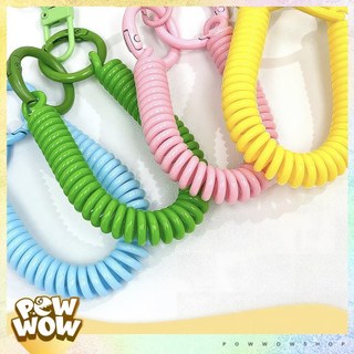 Dây Lò Xo Trang Trí Nhựa PVC Charm Hoa Pastel Dùng Gắn Bao Thẻ Móc Khoá Điện Thoại Không Đeo Cổ