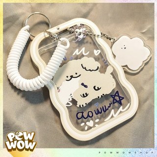 Bao Đựng Thẻ Nhân Viên Viền Nhựa Dẻo Mặt Kính Mica Phong Cách Nhân Vật Hoạt Hình Hình Chó Puppy Đáng Yêu Cute