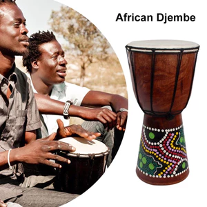 Trống Djembe 6in Châu Phi được chạm khắc bằng tay Nhạc cụ truyền thống bằng da dê