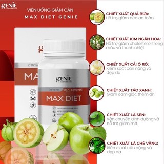 Viên Uống Giảm Cân Cao Cấp MAX DIET GENIE Hàn Quốc, Dành Cho Cơ Địa Nhờn Thuốốc