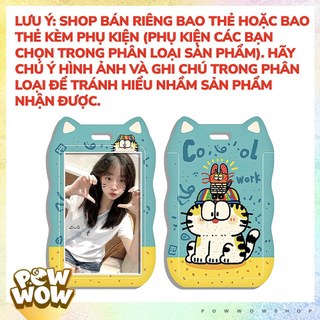 Bao Đựng Thẻ Nhân Viên Nhựa ABS Dọc Dạng Trượt Hoạ Tiết Mèo Cat Tai Mèo Gợn Sóng Pastel Cute