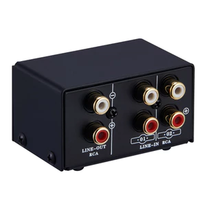 Bộ chuyển đổi âm thanh nổi LYNEPAUAIO RCA 2 trong 1 Out / A / B Switch không có giắc cắm biến dạng để chuyển đổi giữa loa máy tính và tai nghe