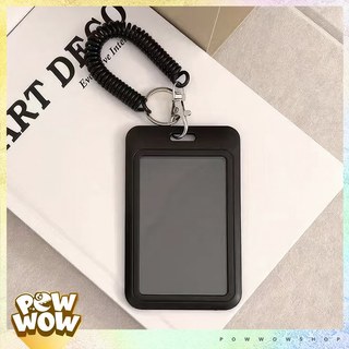 Bao Đựng Thẻ Nhân Viên Nhựa ABS Trắng Đen Lò Xo Trang Trí Phong Cách Tối Giản Black White