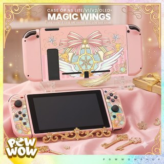 Oled/V1/V2 Case Ốp Máy Hoặc Ốp Dock Dành Cho Nintendo Switch Phong Cách Anime Manga Sakura Magic Wings Hồng Vàng Pastel