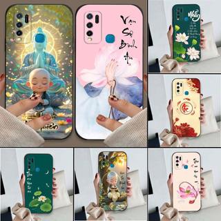Ốp lưng Vivo Y30 / Y50 In hình thư pháp,tâm an, an nhiên,chú tiểu mềm bảo vệ camera